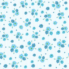 small blue flowers seamless pattern