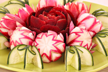 decorated salad like flower close up