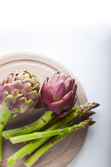 Artichokes and asparagus