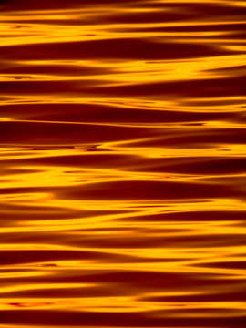 Spread gold light on the surface of the lake