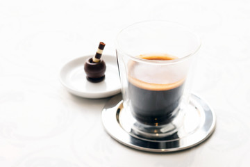 espresso with chocolate sweet