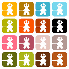 Colorful Vector Men Icons - Symbols Set