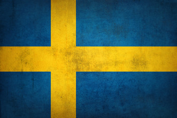 Grunge Sweden flag Vintage Swedish flag
