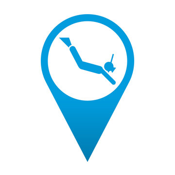 Icono localizacion simbolo buceo libre