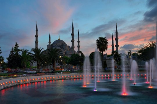 Blue Mosque in evening-istanbul