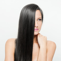 Fototapeta premium Beautiful Woman with Healthy Long Hair