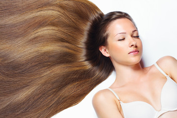 Beautiful Woman with Healthy Long Hair