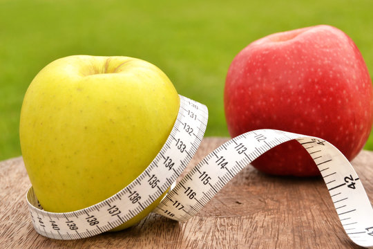 Apples and tape measure