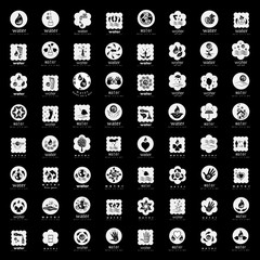 Water Icons Set - Isolated On Black Background