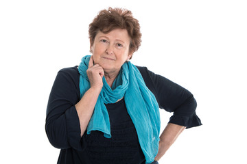 Portrait einer gut aussehenden älteren Frau: Seniorin isoliert