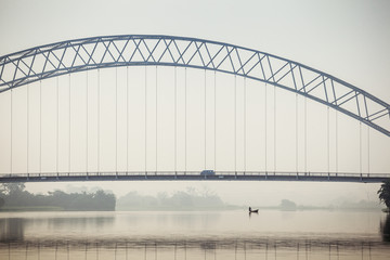 Traditional Boat on Tropical River