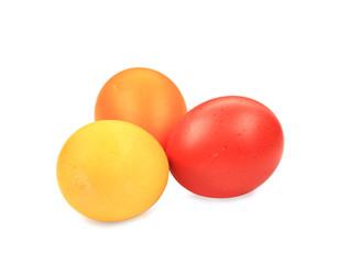 Colorful Easter eggs close up.