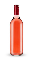 A bottle of rose wine -Clipping Path