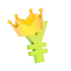 Yen currency sign in a crown