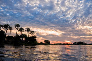 Fototapeta na wymiar The Zambeze river at sunset, Zambia