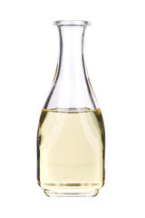 Glass bottle for oil or vinegar.