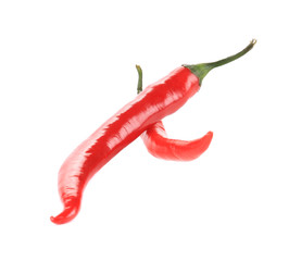 Two red chili peppers.
