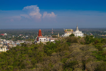 Temple on mountain top at Khao Wang Palace, Petchaburi, Thailand