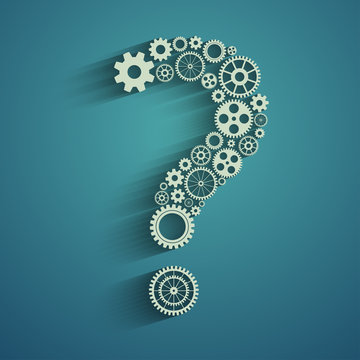 Question mark from gears