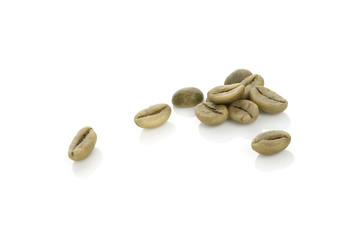 Green coffee beans.