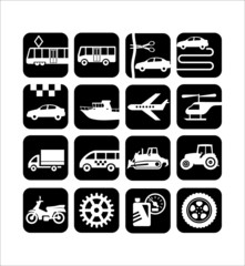 Транспорт и техника, иконки, Transport and technical equipment
