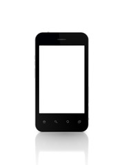 Modern mobile phone with empty screen.