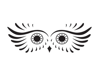 Naklejka premium Black abstract silhouette of owl