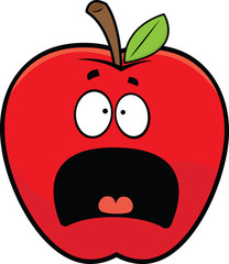 Cartoon Scared Red Apple