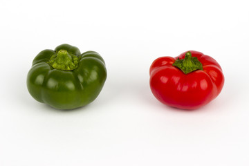 Red and green bell peppers