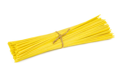 uncooked italian spaghetti .