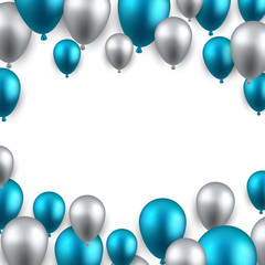 Celebrate frame background with balloons.