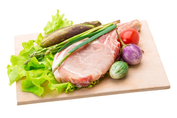 Raw t-bone steak