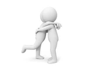 3d lovers that kiss and hug