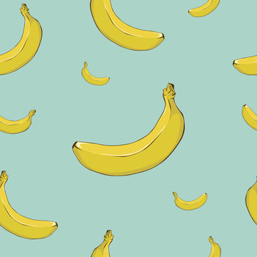 banana yellow seamless background vector