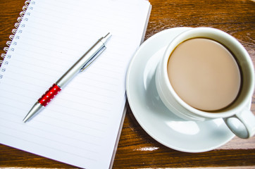 coffee and notebook