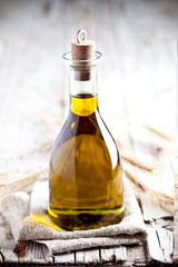 fresh olive oil in bottle