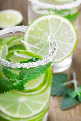 Drink of lime and mint