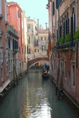 Fototapeta na wymiar Venice Canals and Gondola. European City
