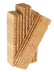 Tasty wafers on a white background