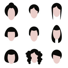 hairstyles flat icons