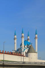 Fototapeta na wymiar Kul Sharif mosque, anonymous round tower in Kazan Kremlin