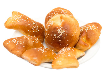 biscuits in a plate on white background