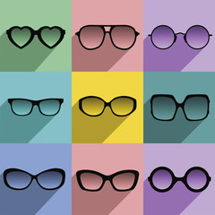 Sunglasses flat icons