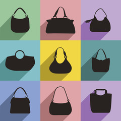 Handbags flat icons