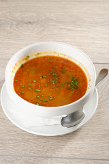 Bowl of minestrone soup