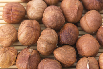 nuts, hazelnuts as background