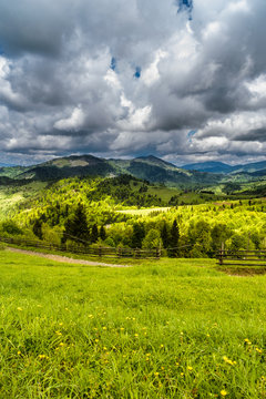 Mountains in clouds in Ukraine