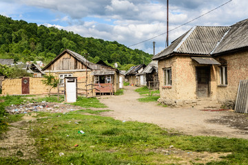 Fototapeta premium Gypsy village in Ukraine