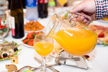 orange drink on the table
