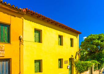 old house in the old part of Athens town in Greece